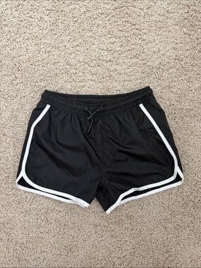 ZARA Black Swim Shorts with White Trim